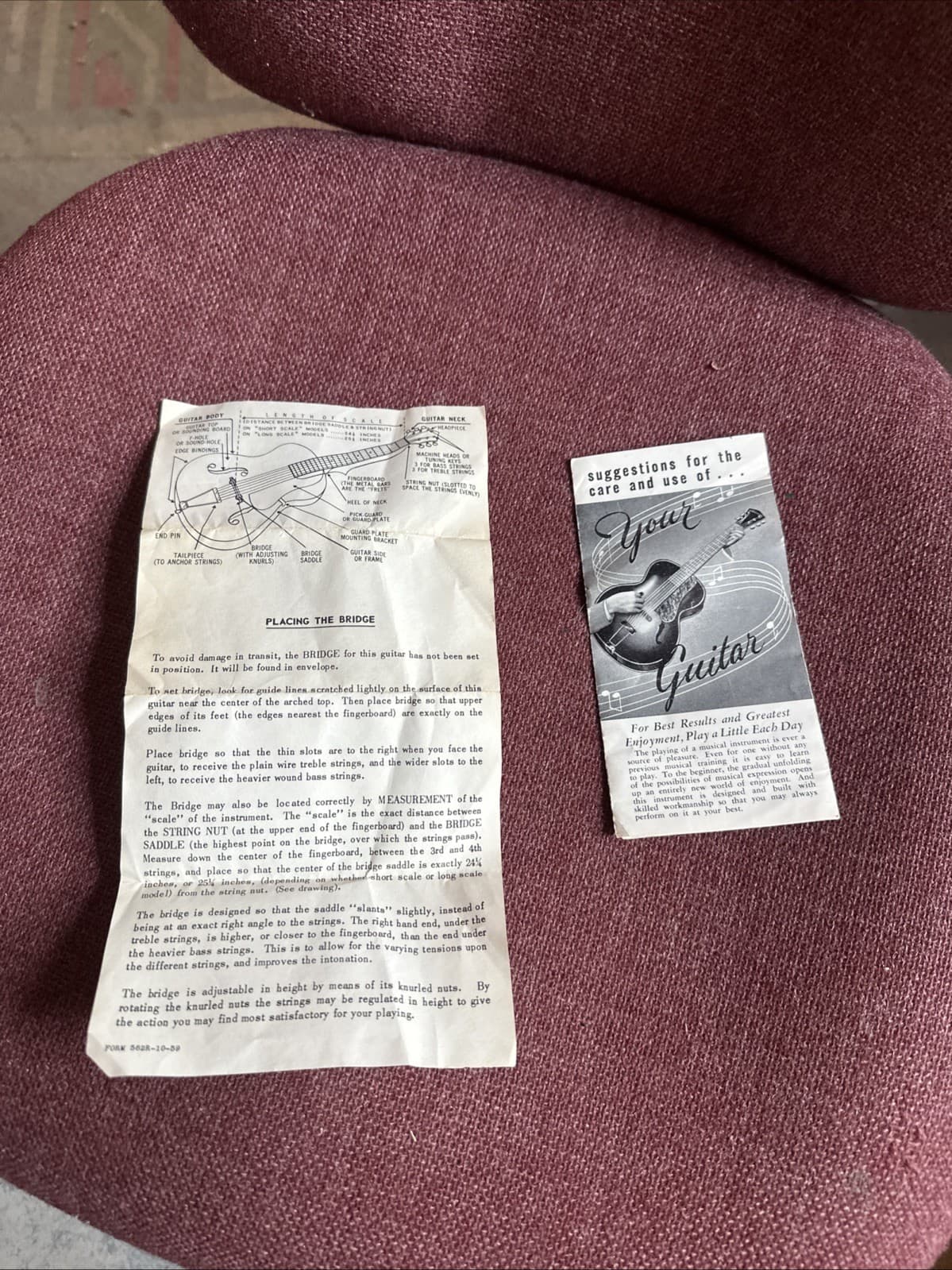 Vintage Harmony Archtop Electric Guitar Brochure Case Candy Instructions