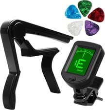 5PCS Guitar Picks Quick Release Capo Clip-On Tuner for Acoustic Guitar Bass