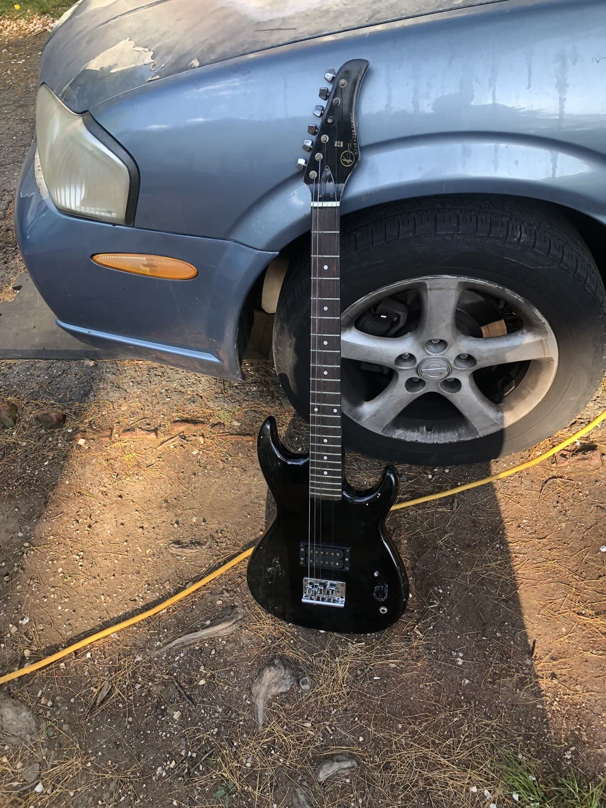 Kay Vintage Starter Series Electric Guitar Black Solid Body 6 String..99cents