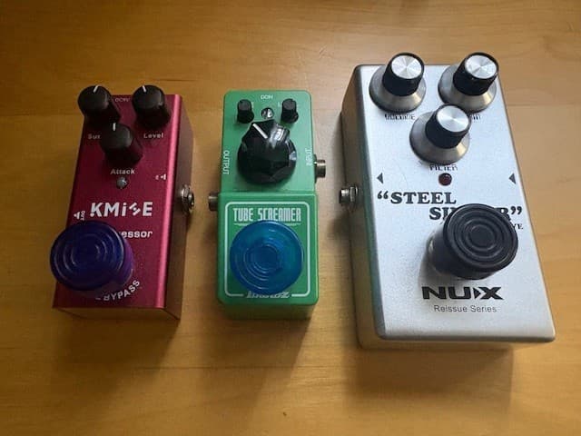 Guitar pedal lot. Ibanez TS Mini Tube Screamer Kmise Compressor Nux Steel Singer