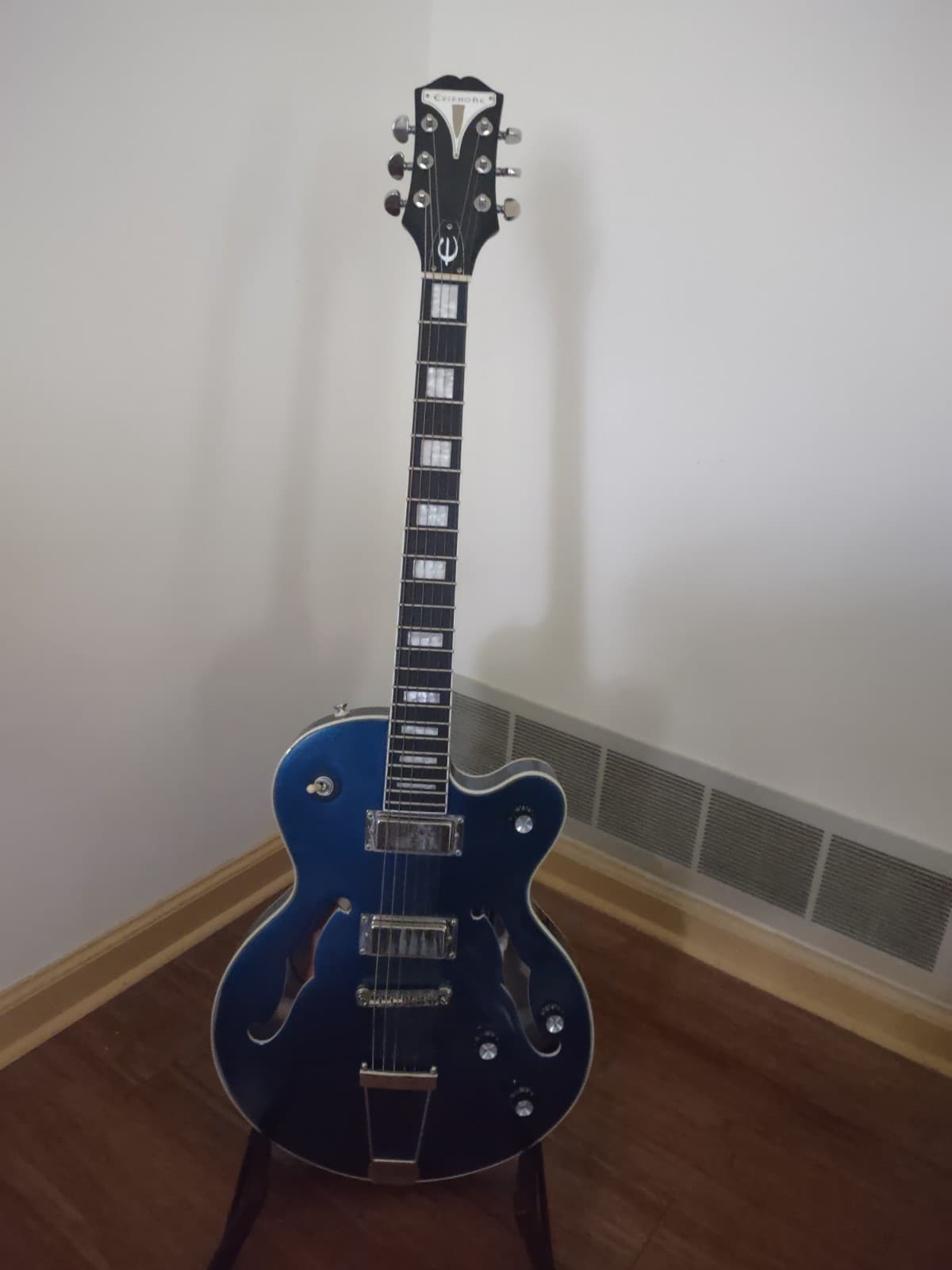 Used Blue Epiphone Electric Guitar (Uptown Kat ES Collection SBM) Plays great!