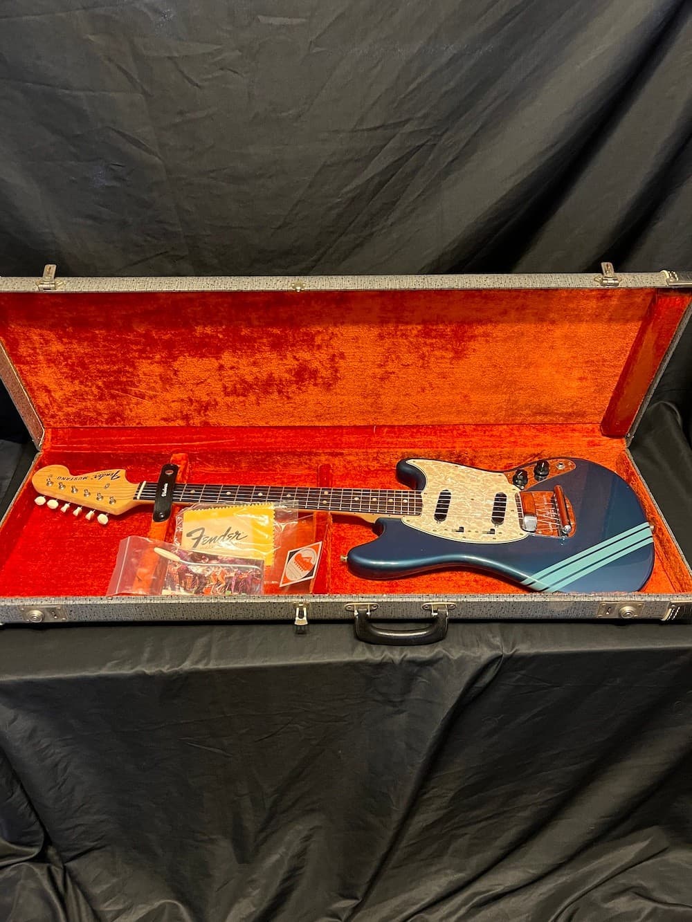 1971 Original Fender Competition Mustang Guitar in Blue W/OHSC-Excellent!