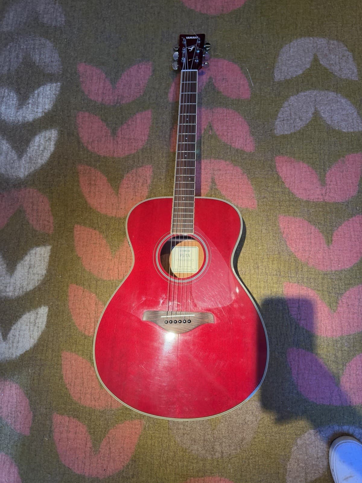 Yamaha Transacoustic Guitar - Red. Excellent Condition. No Case.