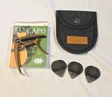 Guitar Capo + Luminous Picks + Pick Bag
