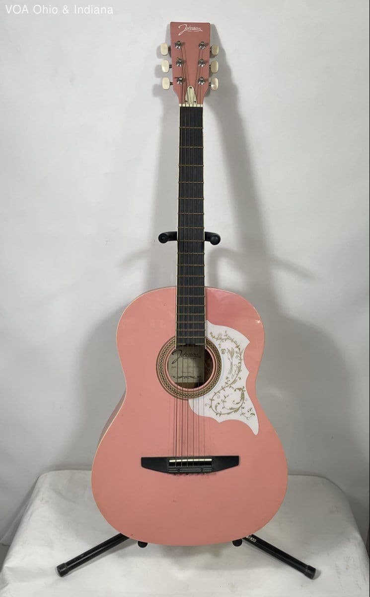 Johnson JG-100-P 6-String Student Acoustic Guitar Pink Finish