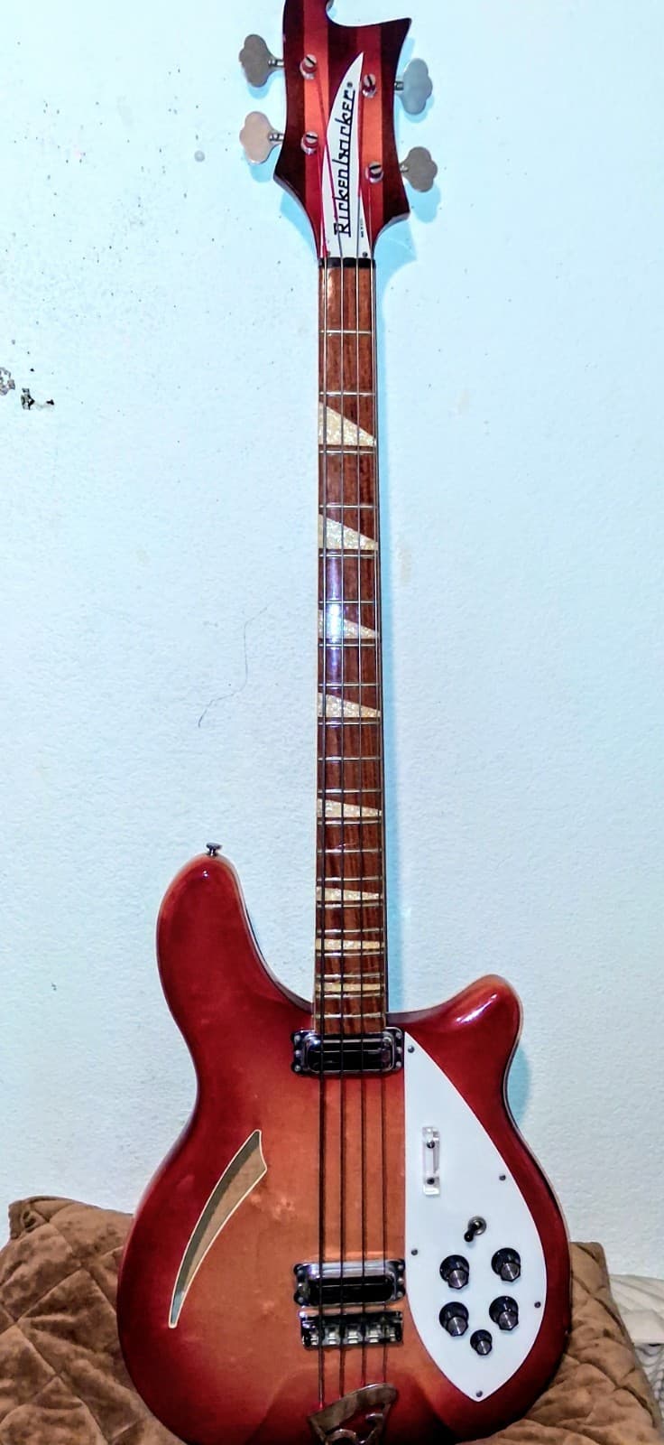 Vintage 1967 Rickenbacker 4005 Fireglo Electric Hollow Cut Bass Guitar Iconic