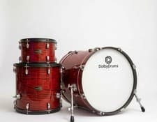 Dolby Electronic 3pc Drum Set 20” Bass Red Wood for Roland Alesis