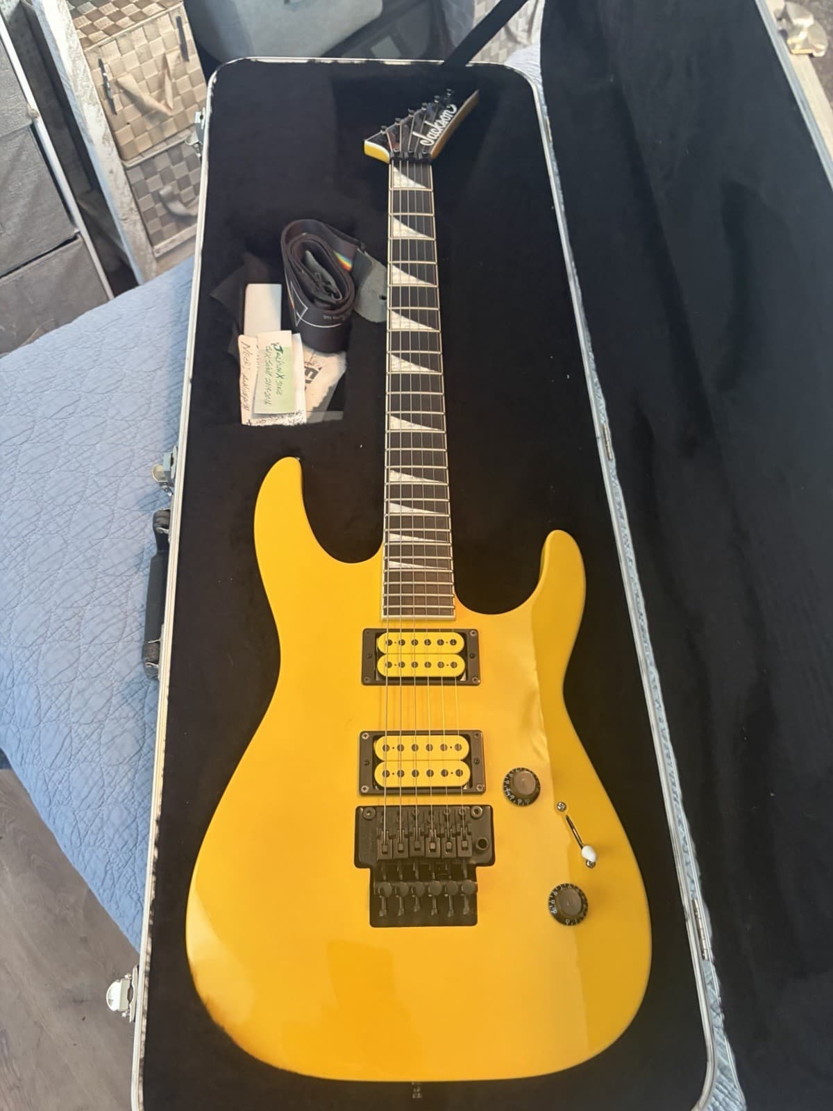 Jackson X Series Soloist Electric Guitar - Yellow, Solid Body, 6 String, Case