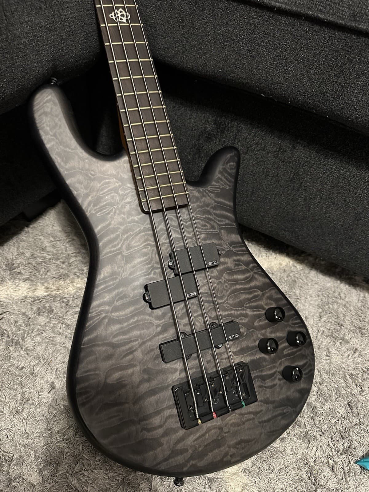 Spector NS Pulse II 4 Quilted Maple Top Black Stain Matte Electric Bass
