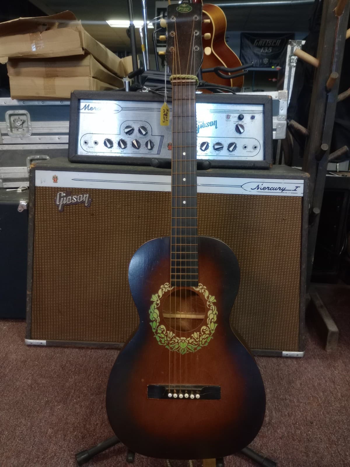 1930s Regal Parlor Slide Vintage Guitar (Floral Ring)Square Neck *FREE SHIPPING*