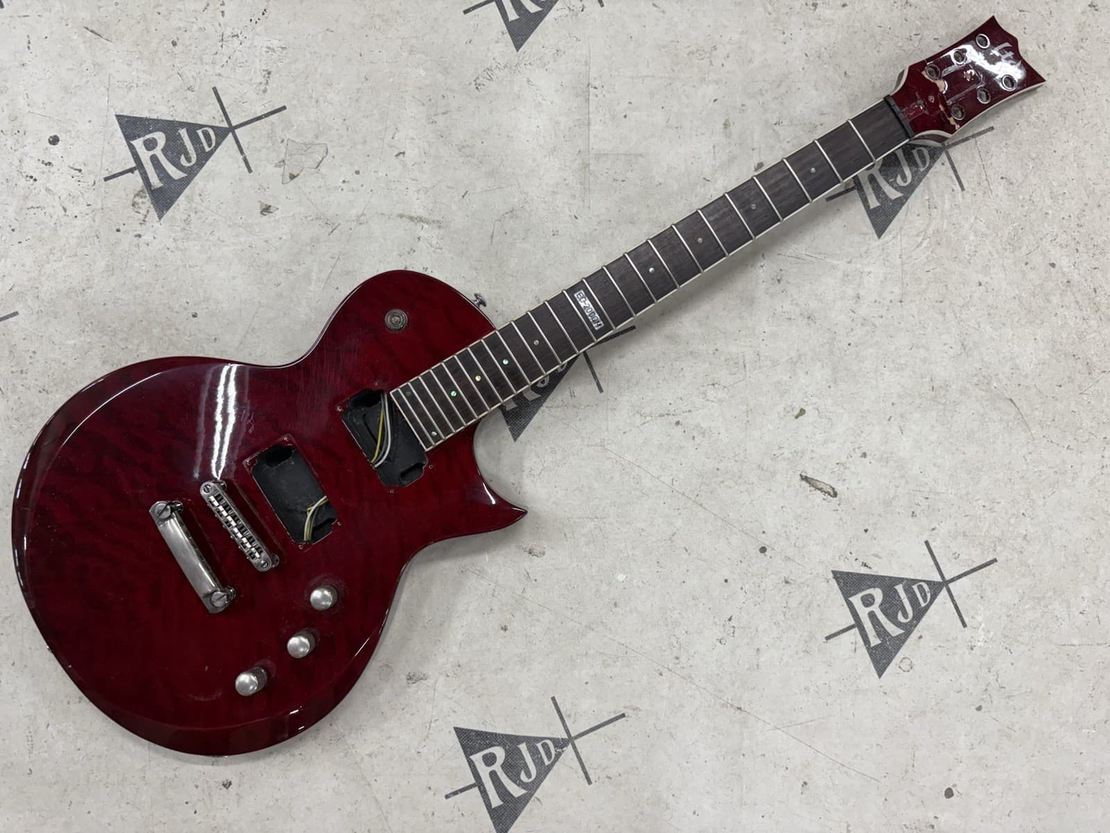 LTD Eclipse EC-200QM Guitar Empty Husk Repaired Cherry Quilt Maple