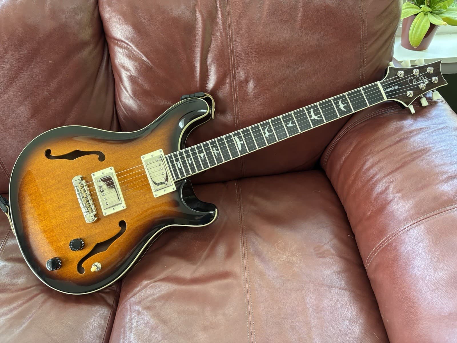 PRS SE Hollowbody Electric Guitar Brown Sunburst 6-String with CASE