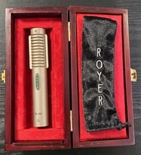 ROYER R-121 RIBBON MICROPHONE W/  WOOD CASE AND POUCH-USED.