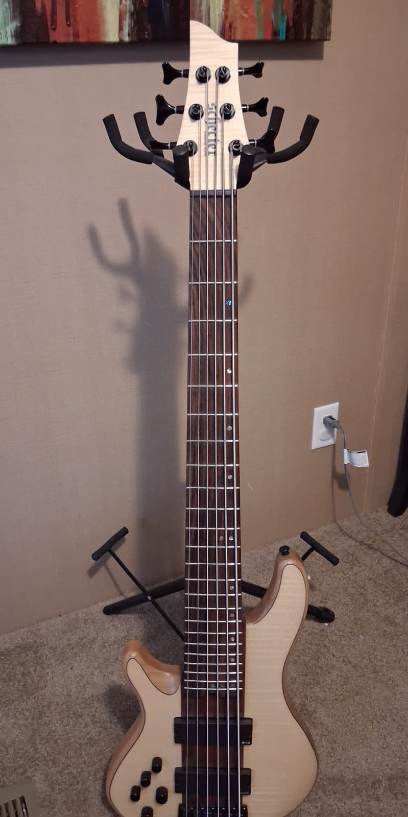 USED Left Handed Charles Bethoud Signature 6-string ACTIVE Bass CB-6 FREE SHIP