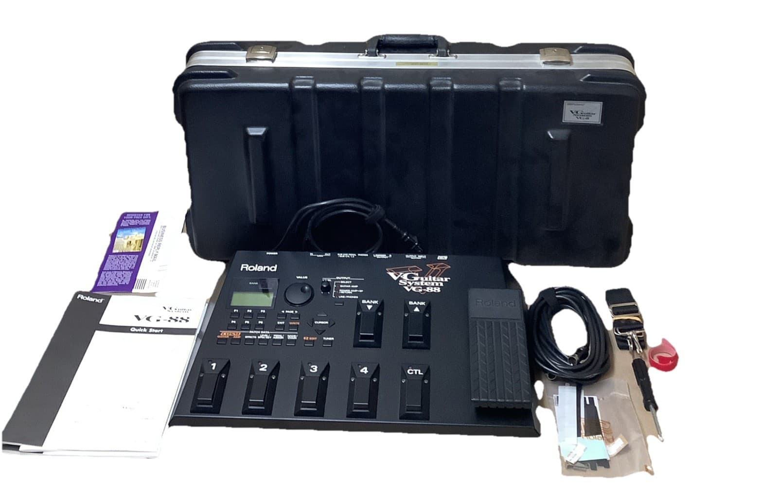 Roland VG-88 V-G Guitar System With MIDI Cord, Tool, Strap, & Manual In Case