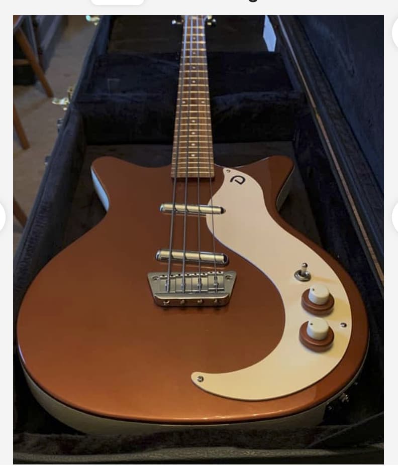 Danelectro 59DC Short Scale Bass - Copper with hardshell case