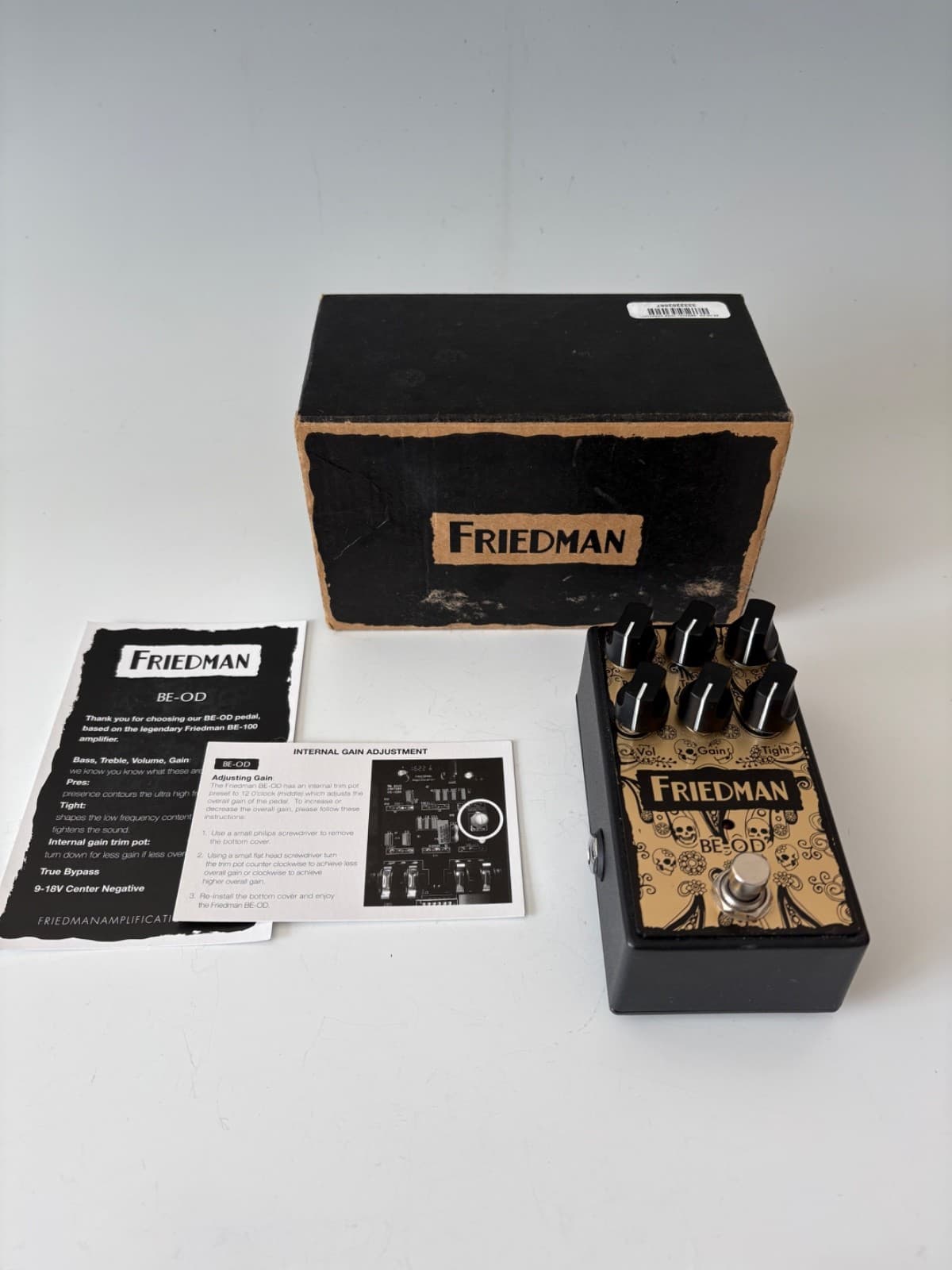 Friedman BE-OD Overdrive Guitar Effects Pedal ARTISAN Limited Edition USA Mint-