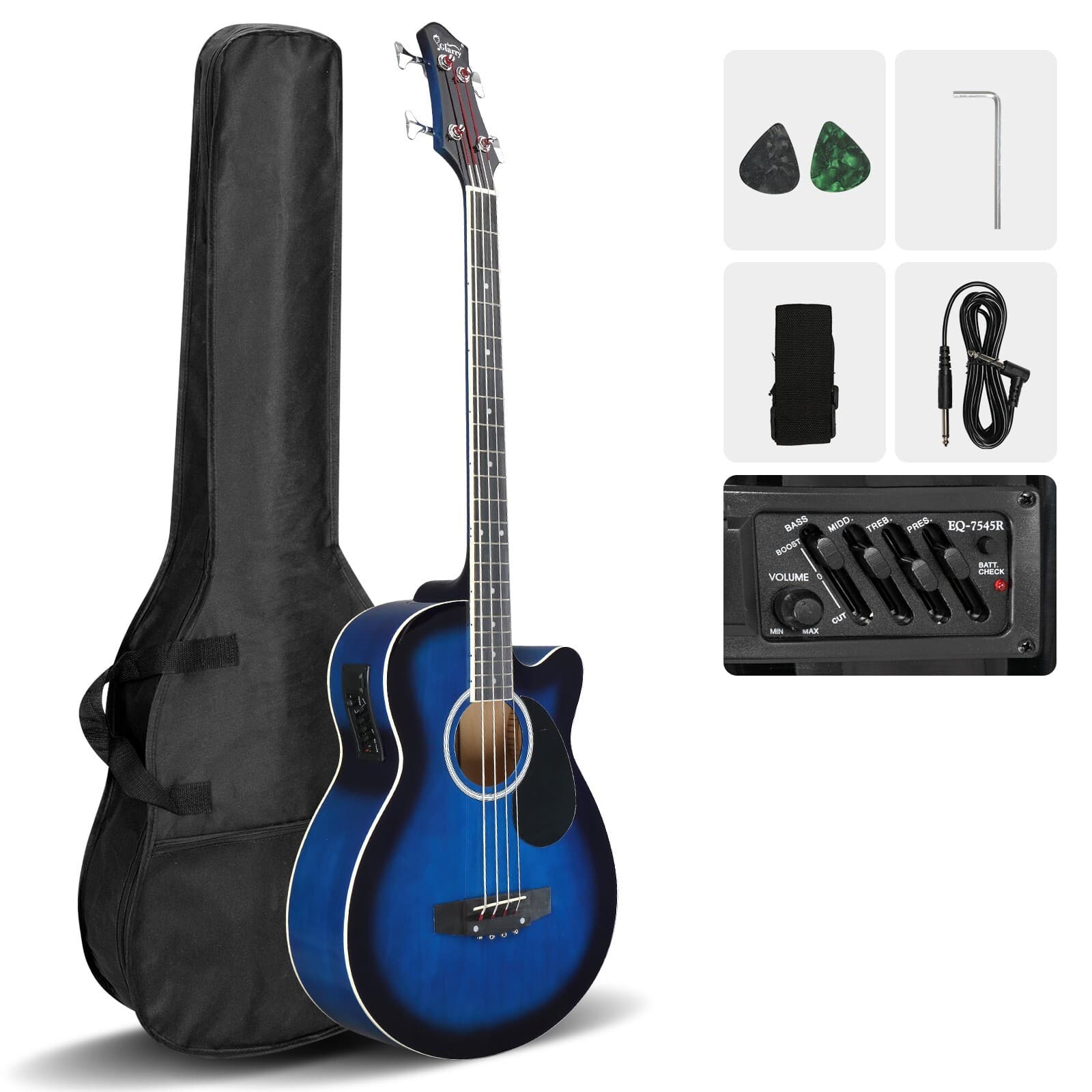 🎸ALL GUITARS ON SALE!🎸 Acoustic-Electric Bass Guitar +Case/Bag +Strap!