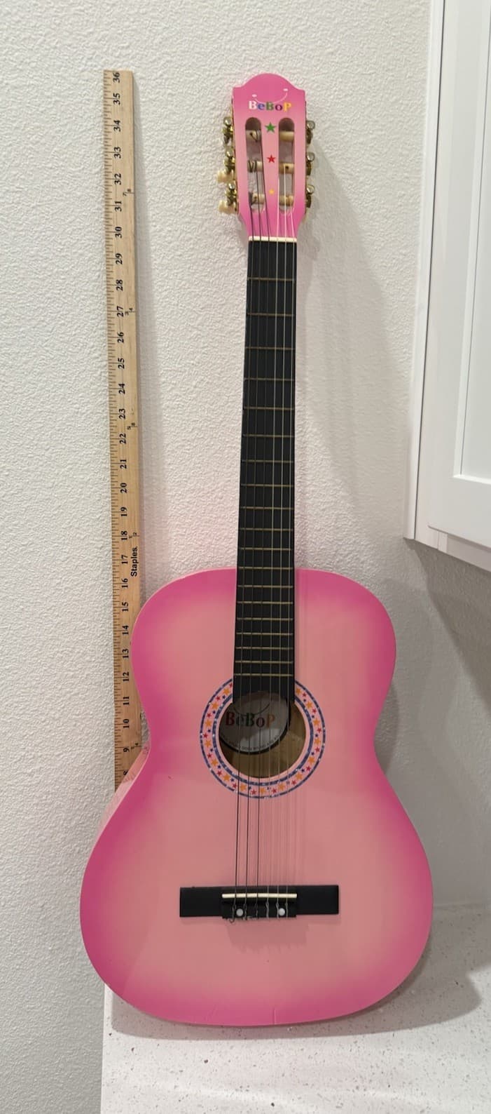 Beginner Guitar Kids 36” Pink Acoustic Guitar Used Read