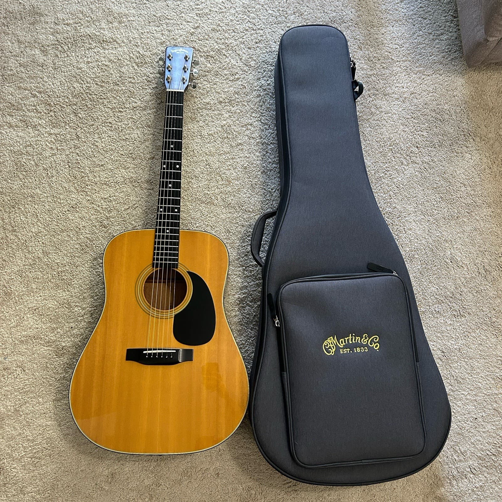 Vintage Sigma Martin DM-3 Dreadnought Acoustic Guitar 1980s Korea w/Padded Case