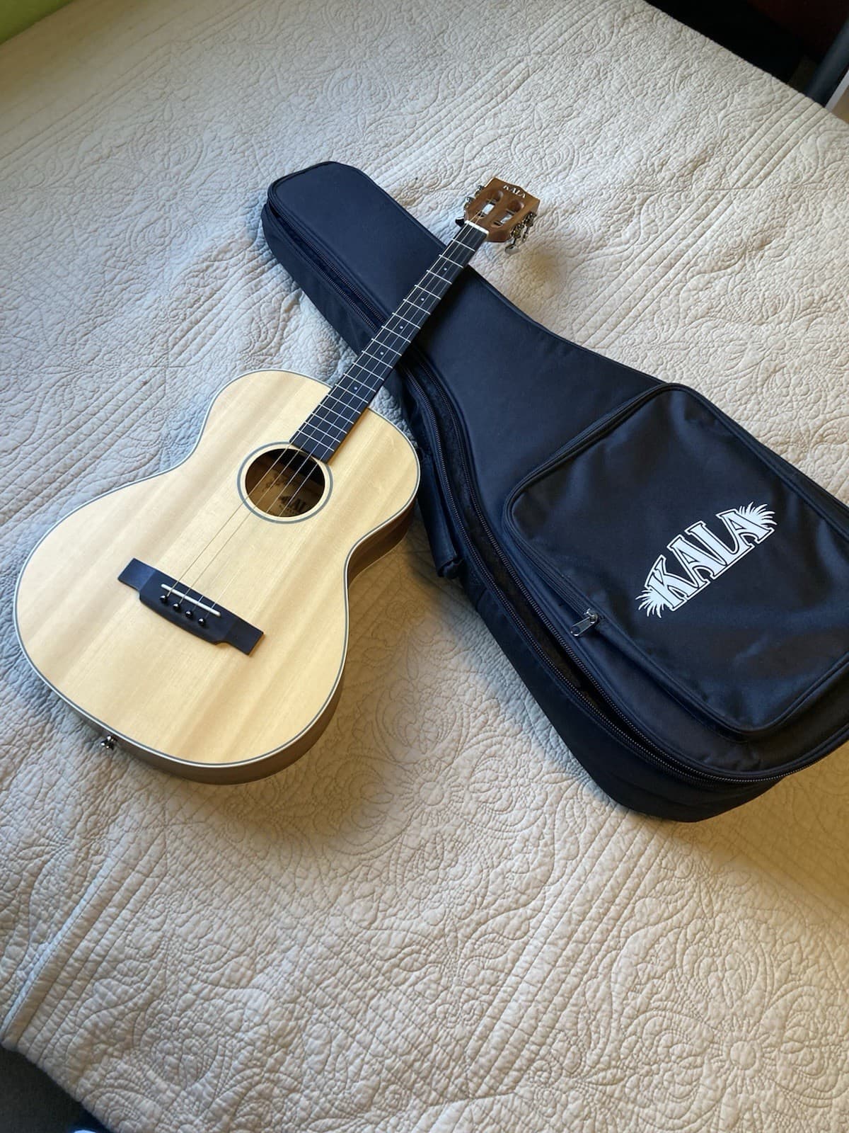 used KALA KA-GTR- solid cedar top tenor 4 string guitar steel string