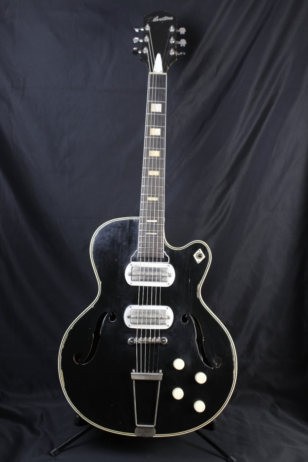 1960 Silvertone H1427 Espanada Black Hollowbody Electric Guitar Harmony H62