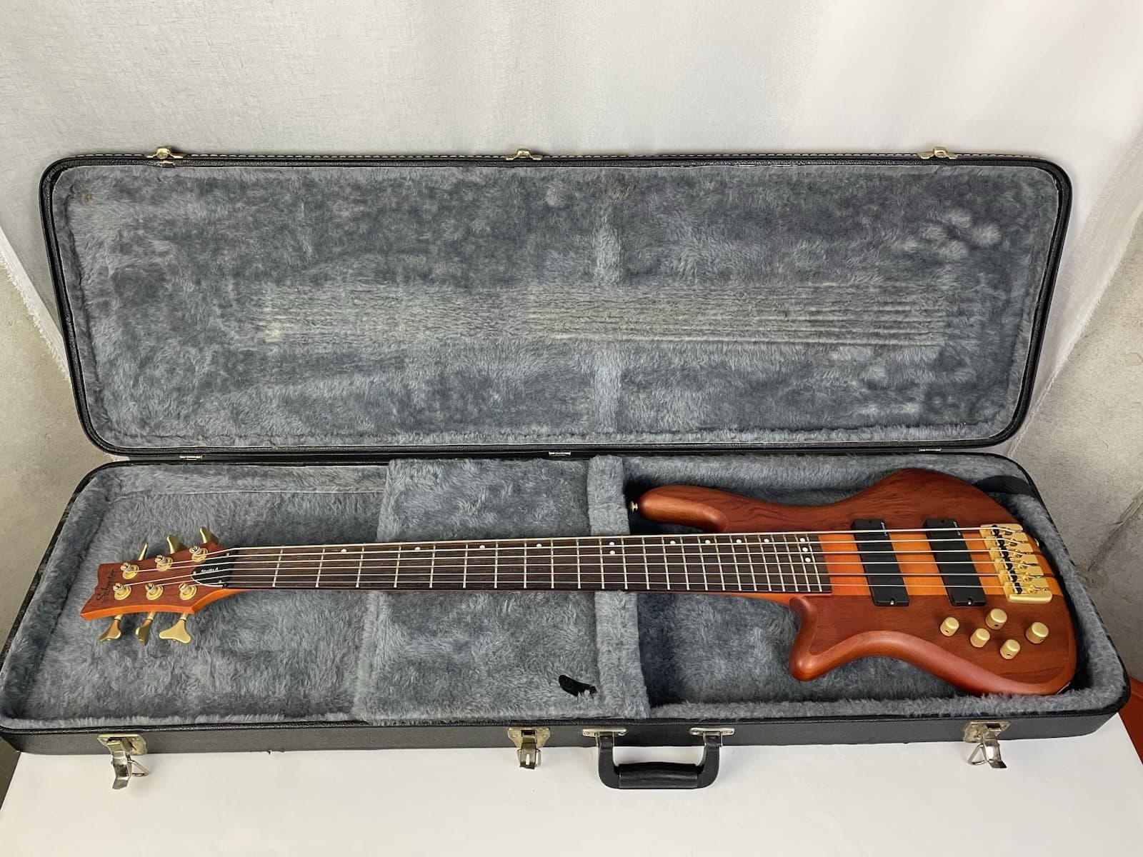 Schecter Stiletto Studio-6 Electric Bass - Honey Satin - LEFT Handed