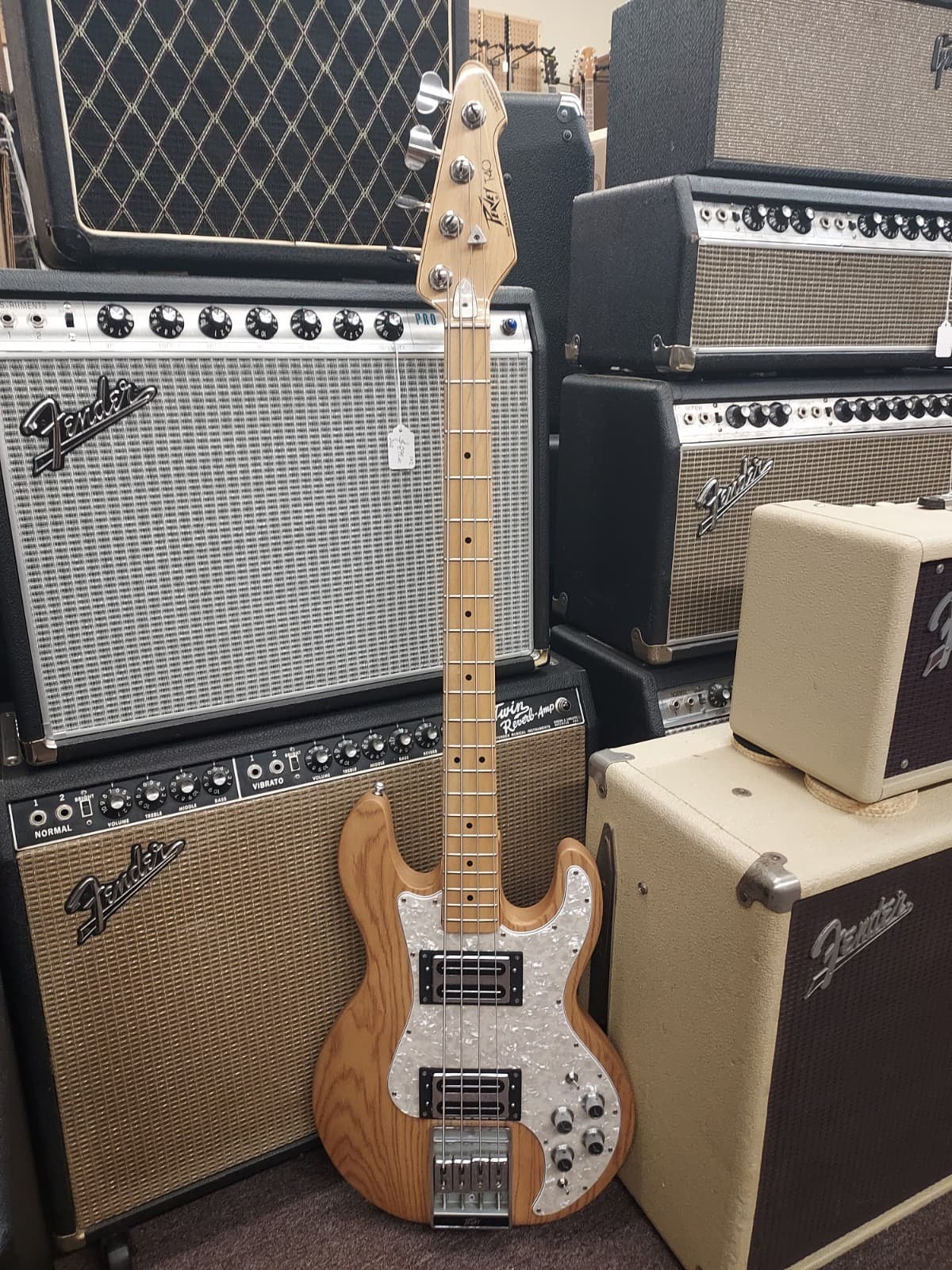 1980 Peavey T-40 Natural Bass Guitar With Original Case Maple Board Excellent