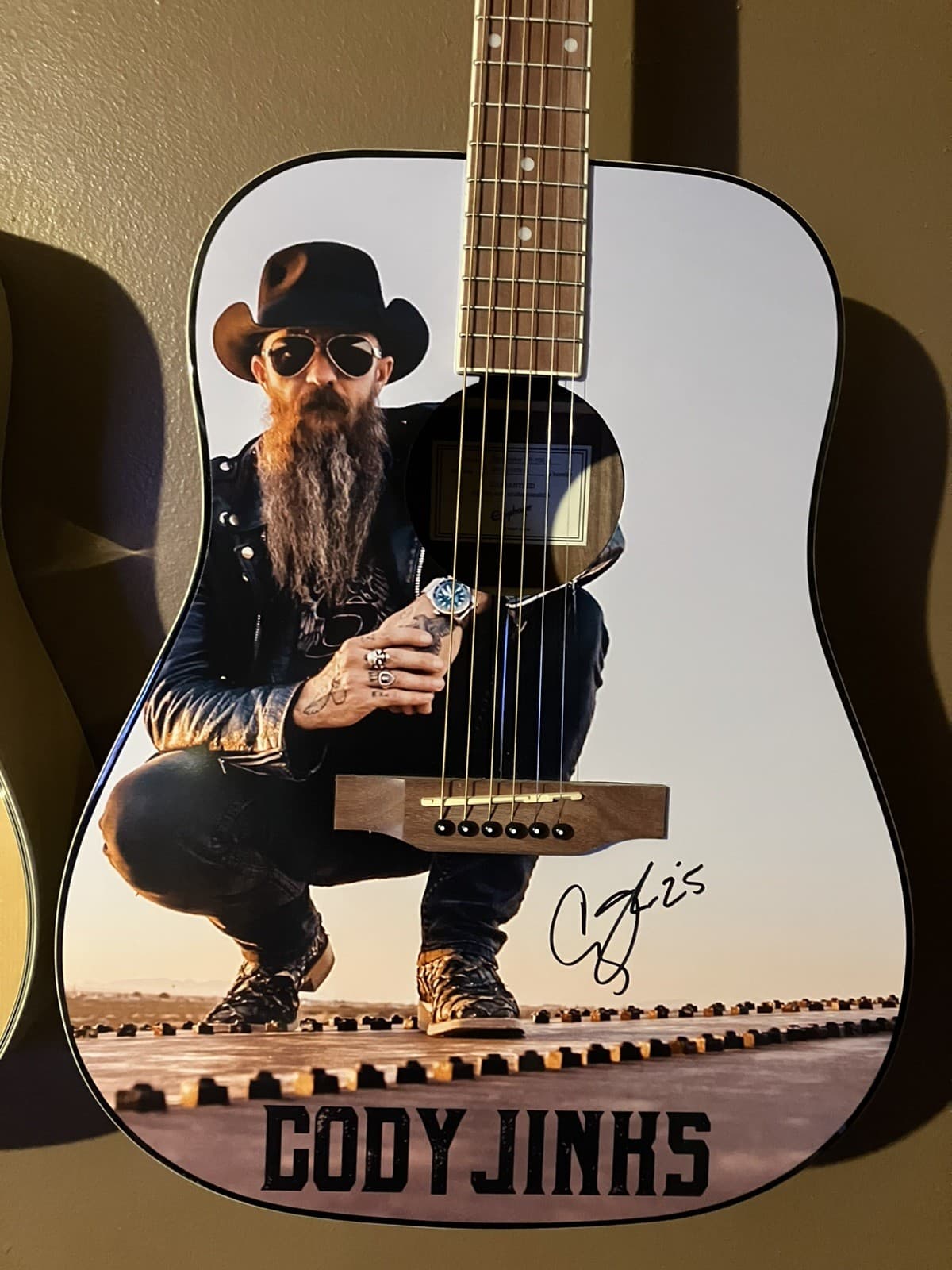 Epiphone Songmaker DR-100 Cody Jinks Signed Custom Acoustic Guitar Mint COA