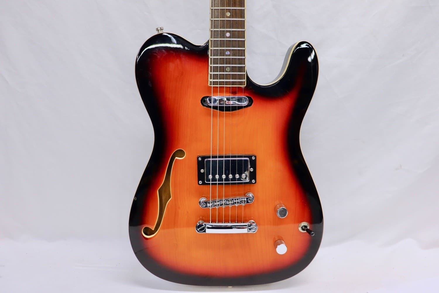 Main Street Thinline Tele Style Semi-Hollow Electric Guitar Sunburst H/S