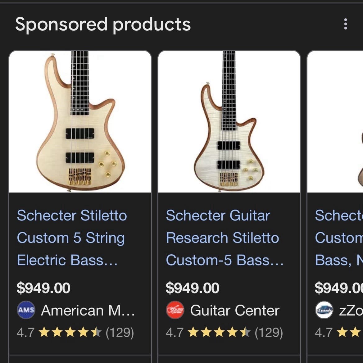 Schecter Stiletto Custom-5 5-String Electric Bass Guitar Natural