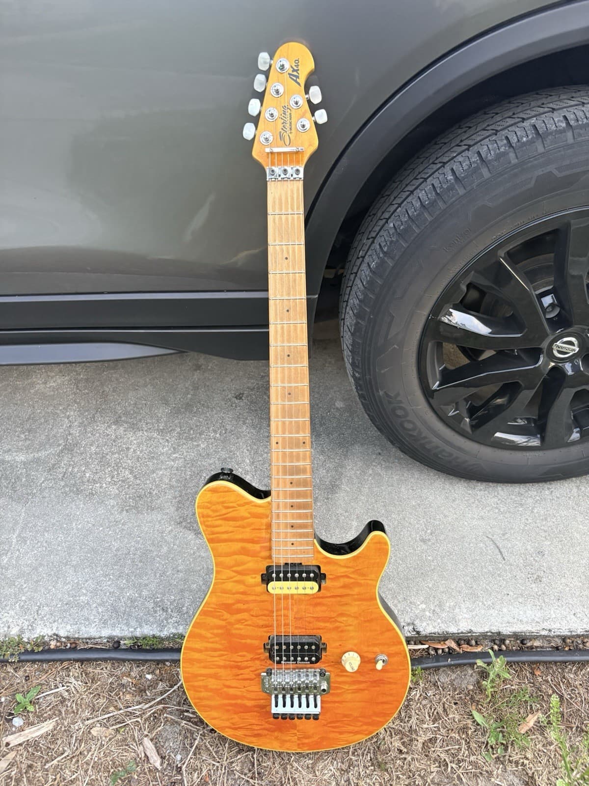 Sterling by Music Man AX40 Electric Guitar Orange Solid Body 6-String