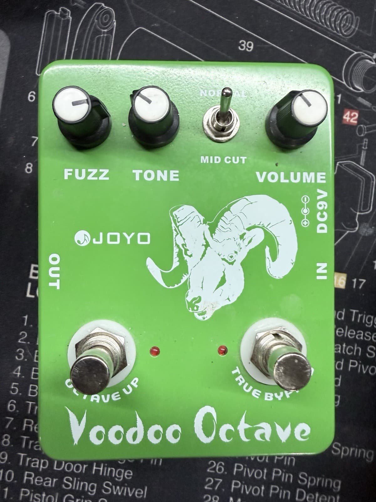 JOYO Voodoo Octave Analog Fuzz Pedal for Electric Guitar True Bypass DC 9V