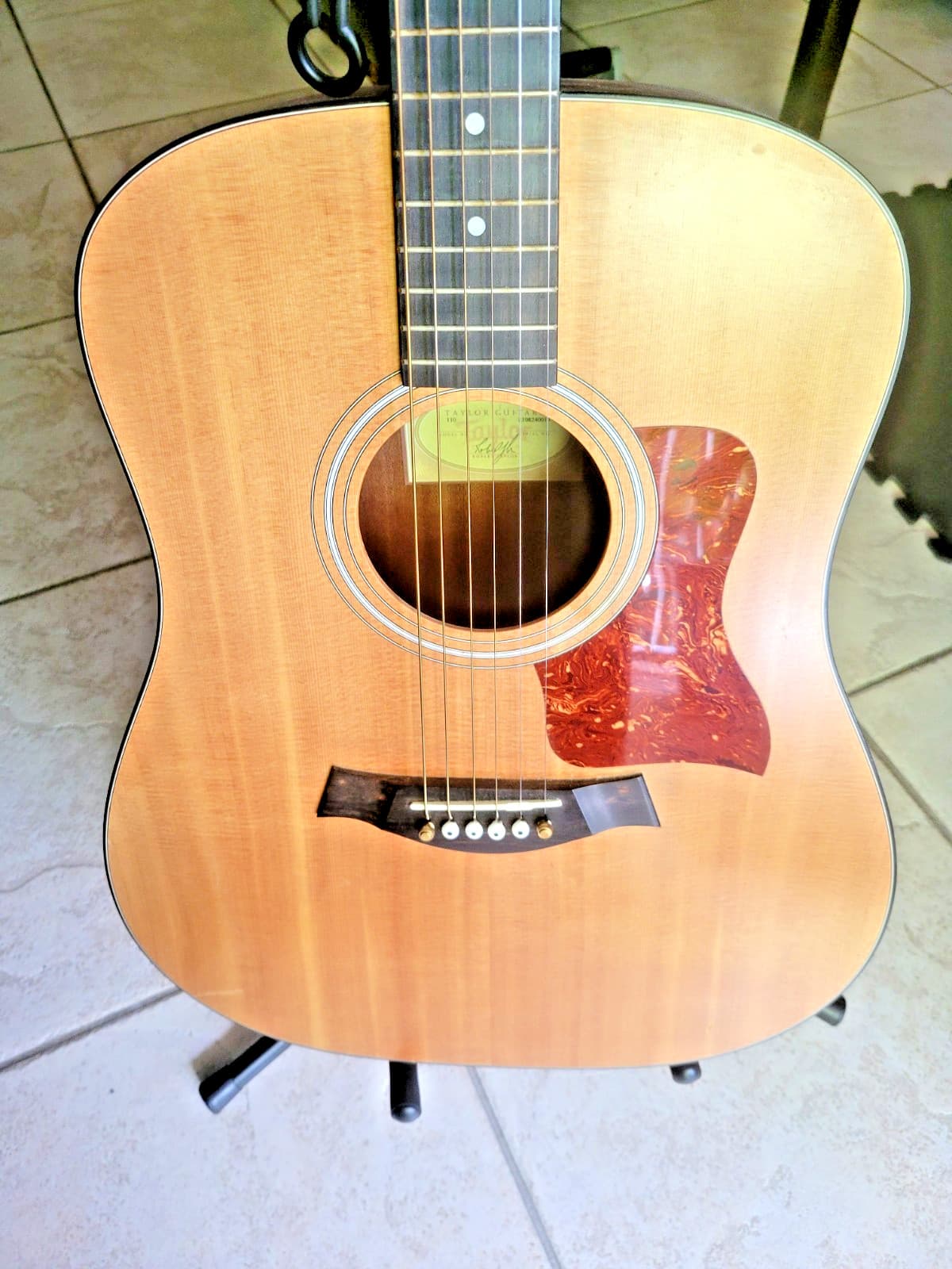 Taylor 110 acoustic guitar (early 2000s era) w/custom piezo pickup with gig bag