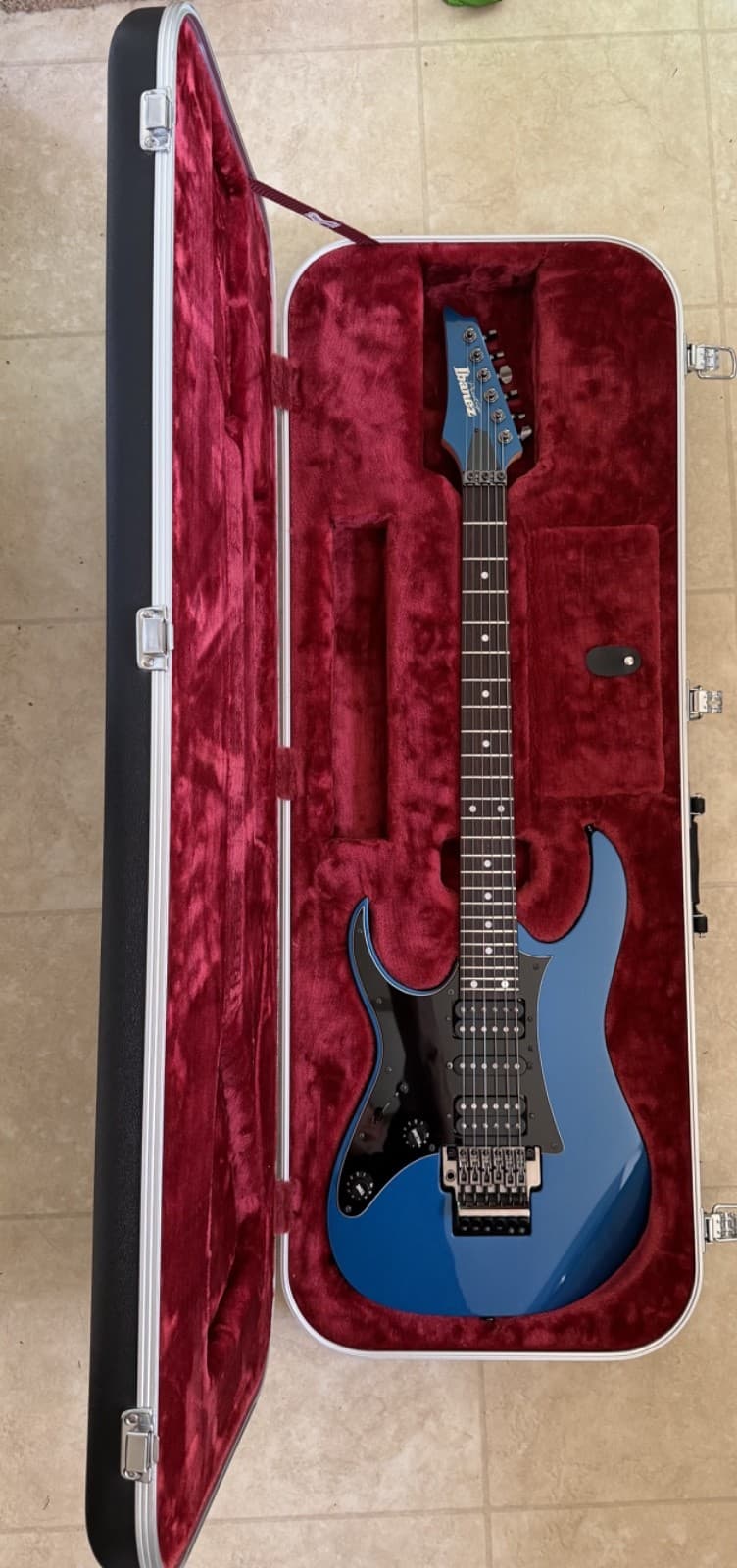 Ibanez Prestige RG655L RG Blue Left Handed Lefty Electric Guitar w/case + tool