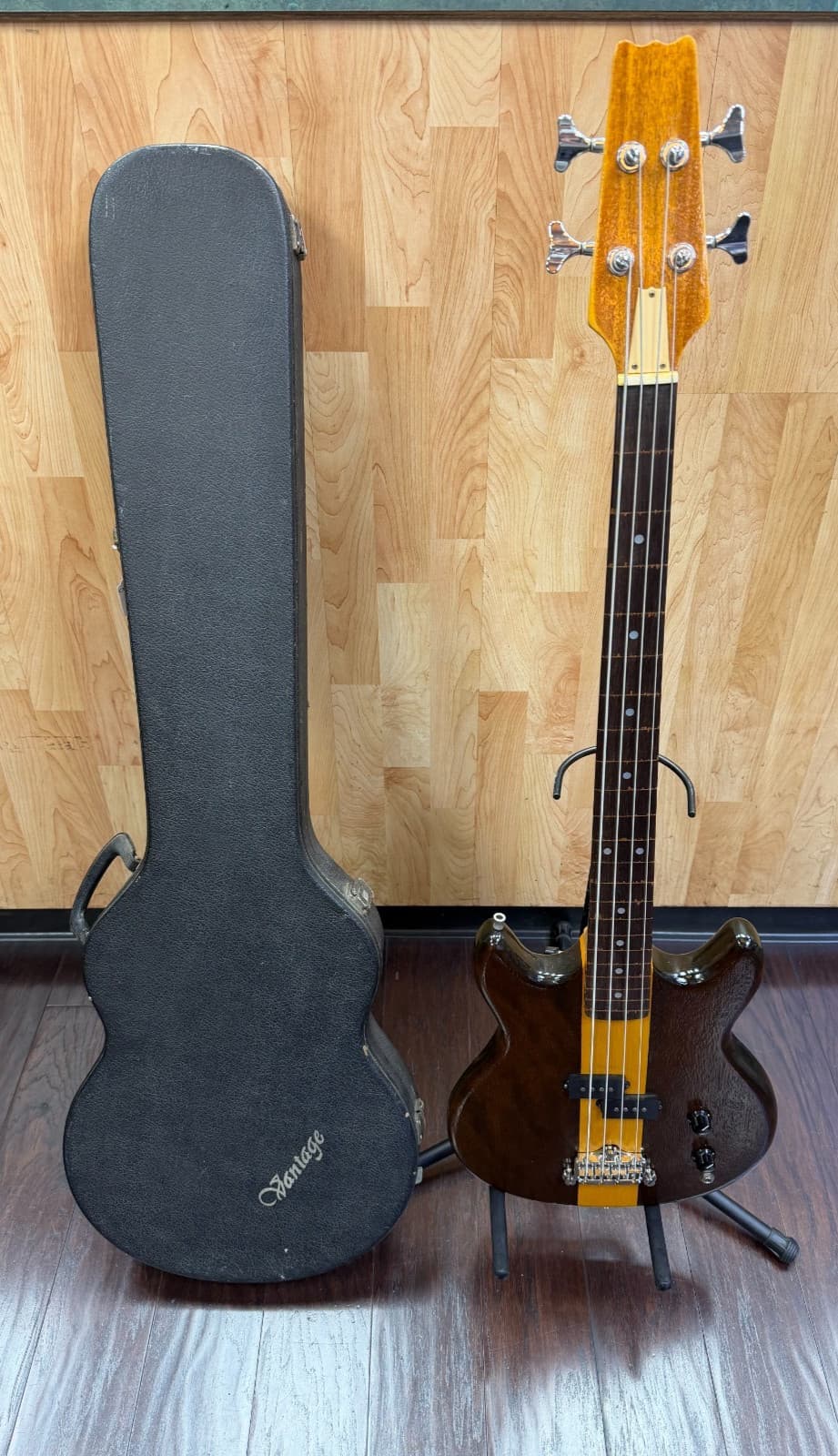 Used Vantage VS 600B MADE IN JAPAN Vintage Bass Guitar Wood 4-String Fretless!