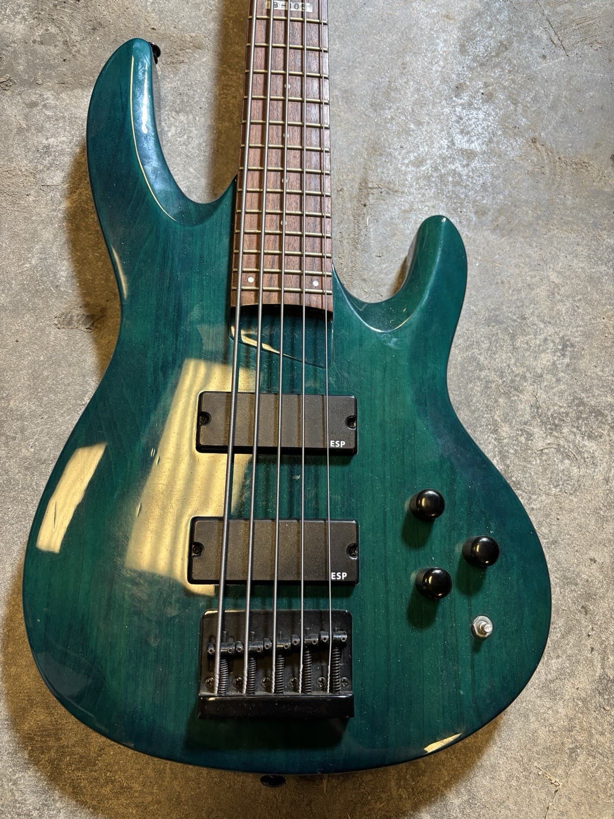 ESP LTD B-105 5 Gunsmoke Blue String Electric Bass Guitar 2003