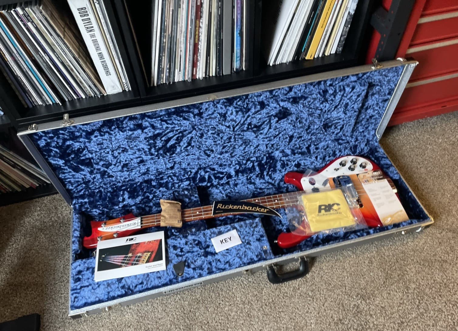 Rickenbacker RIC Model 4003S Bass Guitar Fireglo w/ Vintage Reissue Silver Case