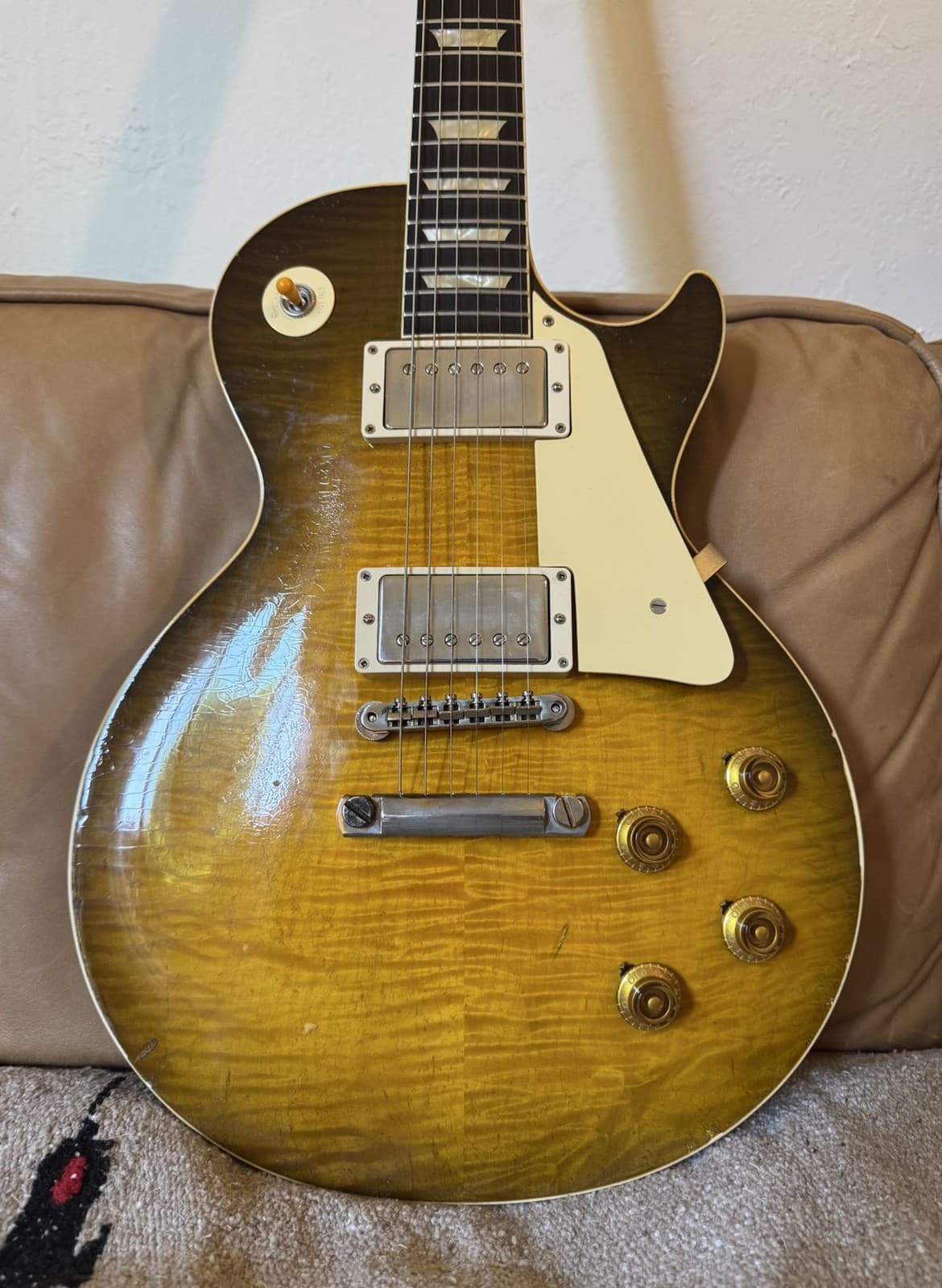 Vivid Top! 2021 Gibson Murphy Lab 1959 Les Paul r9 - Green Lemon Fade - Heavy Ag