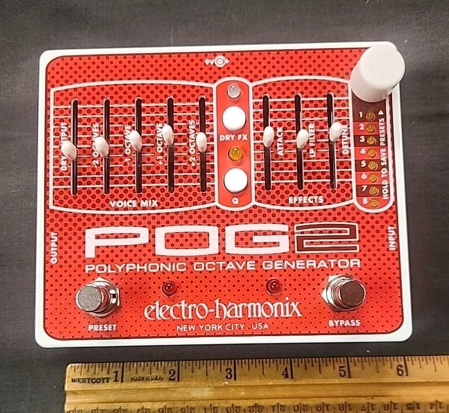 Electro-Harmonix POG2 OCTAVE GENERATOR Guitar EFFECTS PEDAL noise sound effect