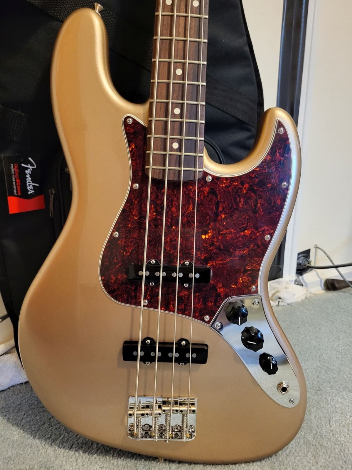 Fender American Professional Classic Jazz Bass 4S, Rosewood, Faded Firemist Gold
