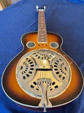 Johnson Square Neck Resonator Guitar Dobro Sunburst Bluegrass Instrument w/Case