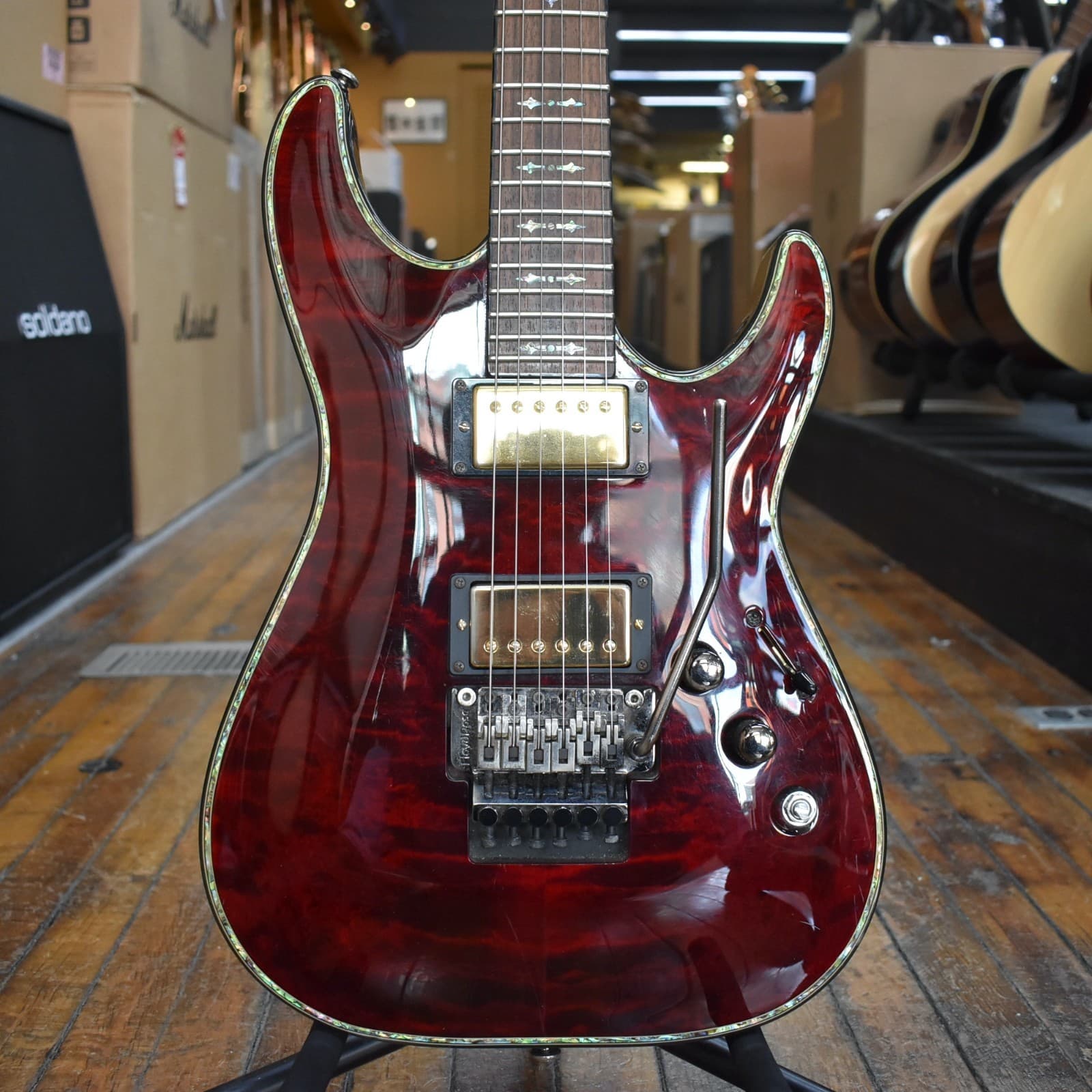 Schecter Hellraiser C-1 FR Electric Guitar 2012 Black Cherry w/Gator Hard Case
