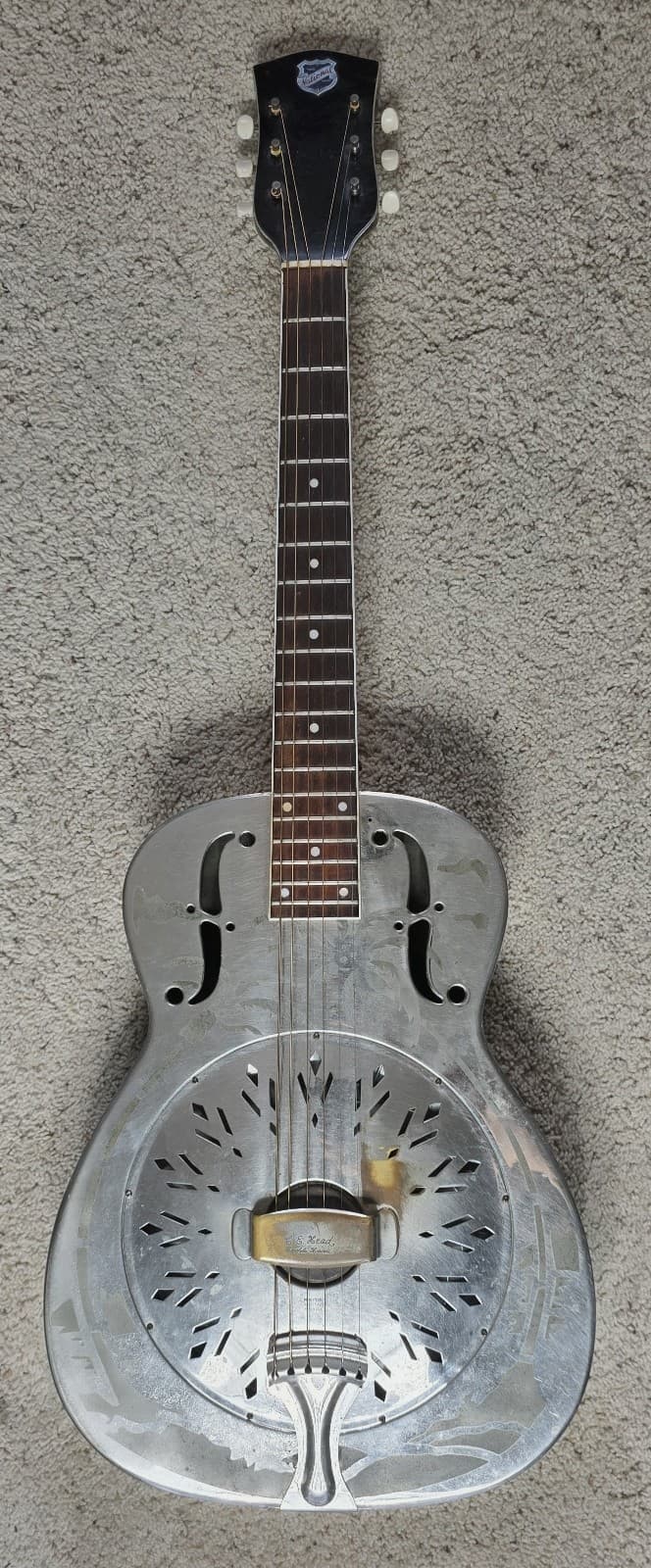 National Style-0 Resonator Guitar W/Palm Etching & Taylor Soft Case. 1930's.