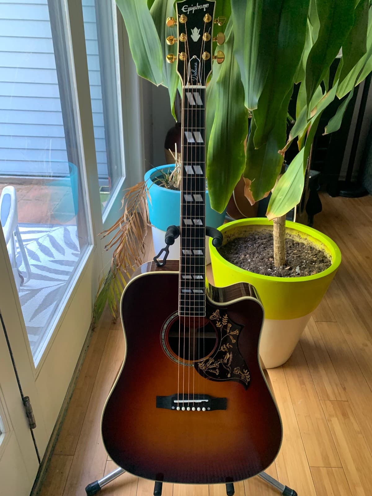Epiphone Hummingbird Deluxe EC Acoustic-electric Guitar - Autumn Burst