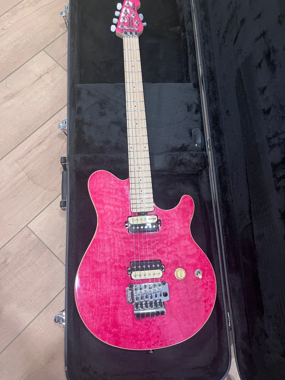 Sterling by Music Man Ax3fm Axis Guitar Maple Fretboard Quilted Maple Pink
