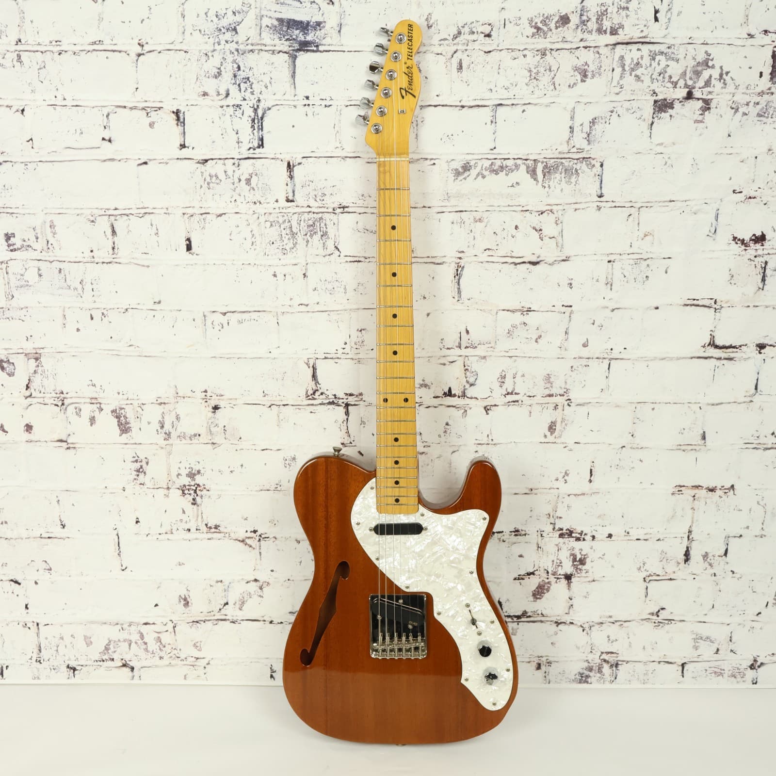 1980s MIJ Fender Telecaster Thinline Mahogany Body Semi-Hollow Electric Guitar