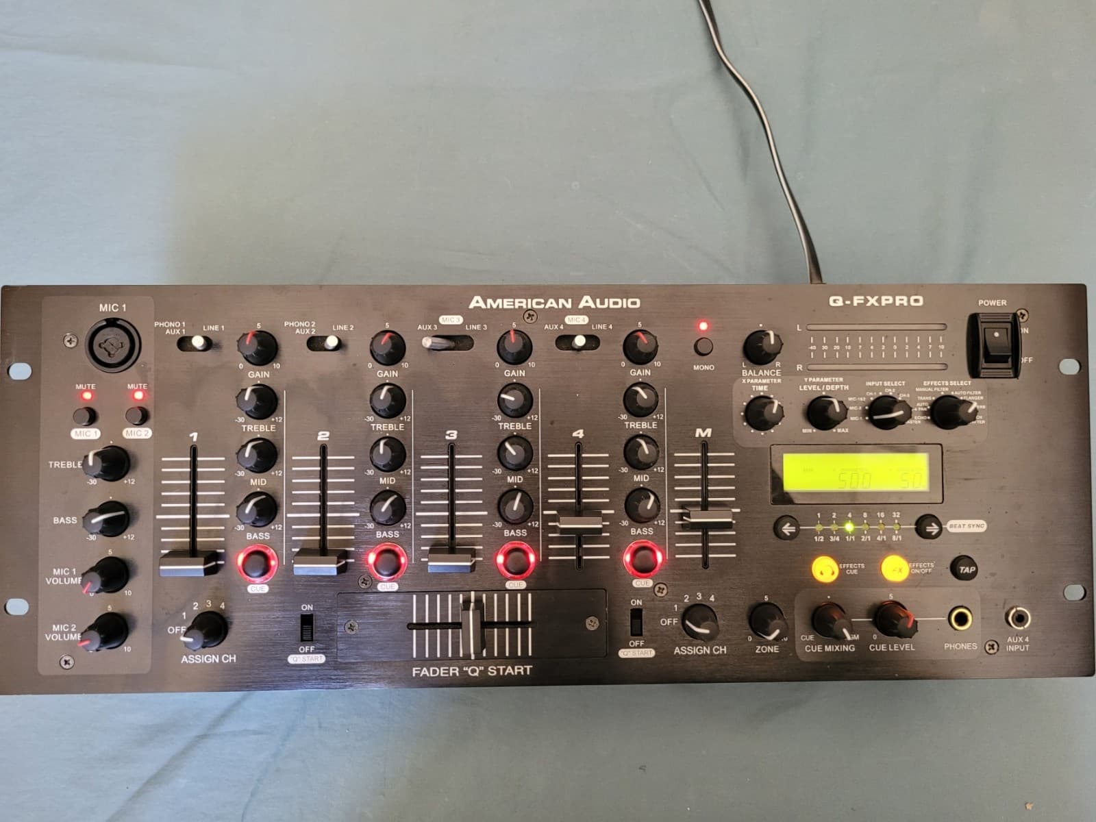 Rare American Audio QFXPRO Q-FXPRO 4 Channel Dj Mixer, 4 mic lines