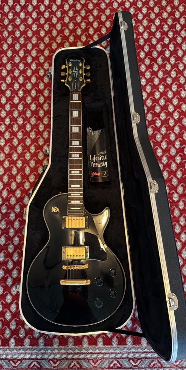 Epiphone Electric Guitar Black Gold Hardware 6 String Right-Handed S6117943 wit…