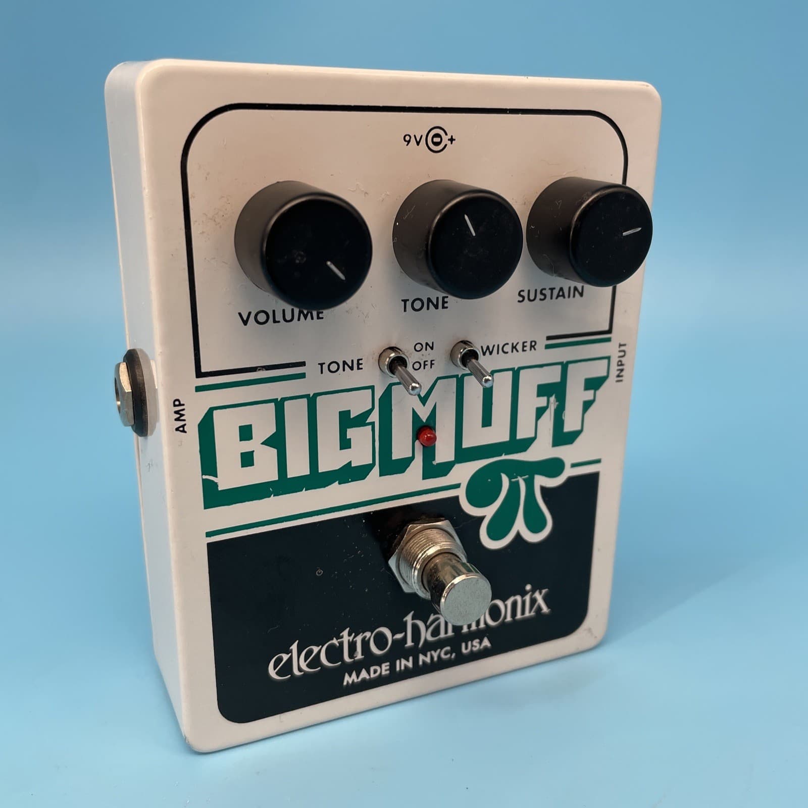 Used Electro-Harmonix EHX Big Muff Pi w/ Tone Wicker Fuzz Guitar Effects Pedal